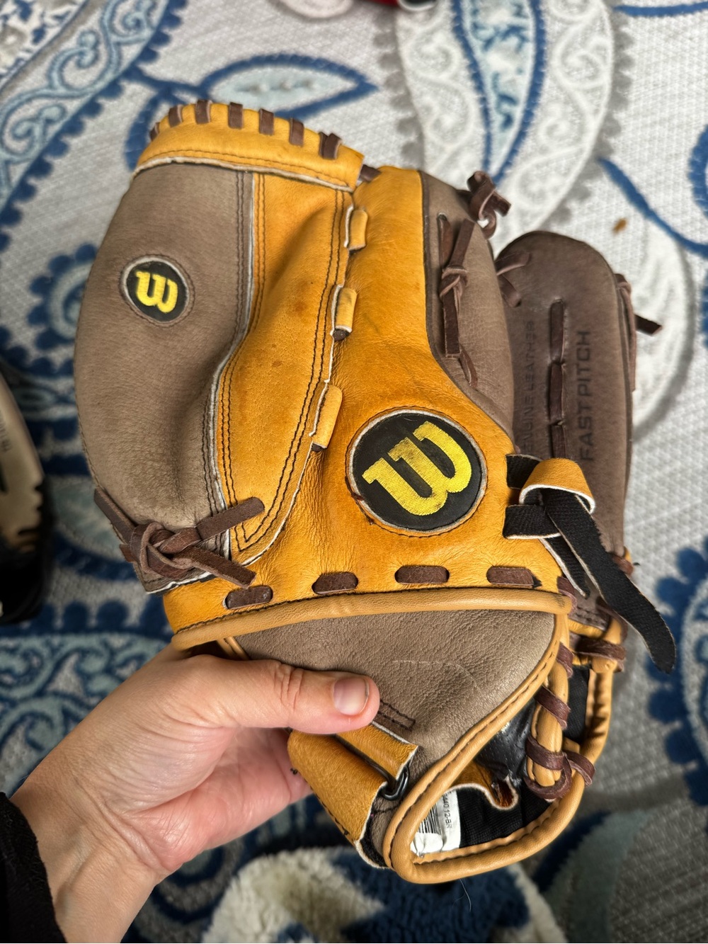 Wilson A440 Men’s Fastpitch Monstaweb Genuine Leather Softball Glove - Tan/Brown